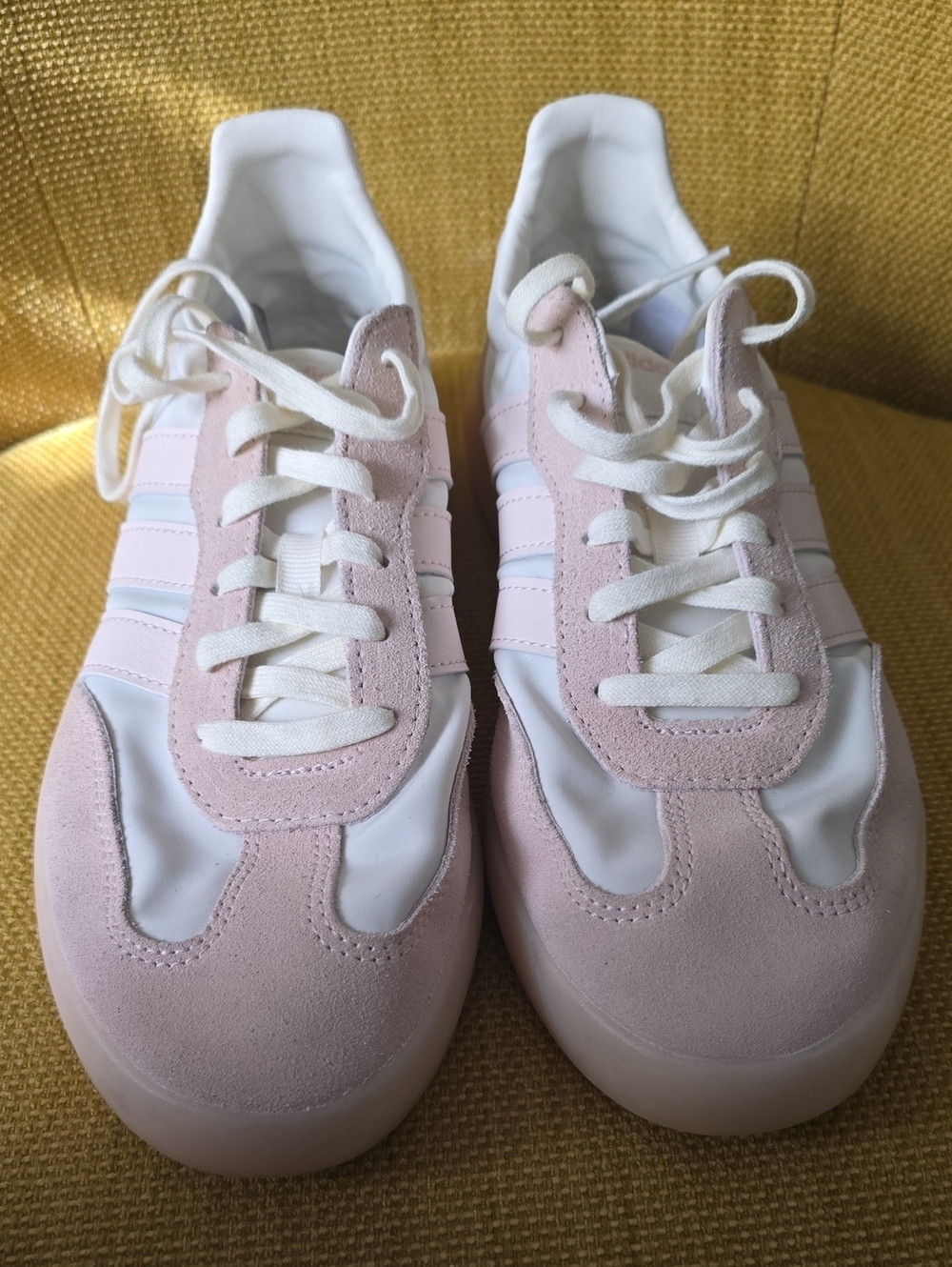 Adidas Pale Pink Suede & Leather Sneakers